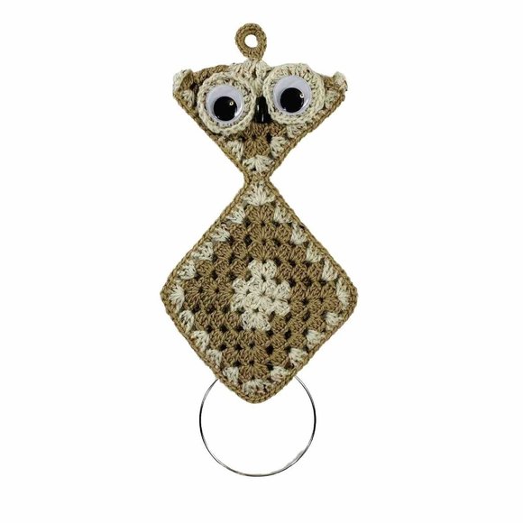 Kitchy Retro 70s Crotchet Owl Towel Holder Kitchen Bathroom Cottage Granny Core - Picture 9 of 9